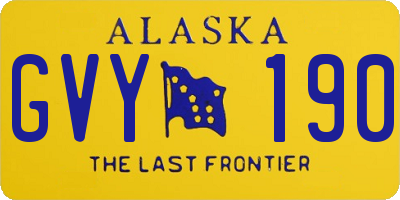 AK license plate GVY190