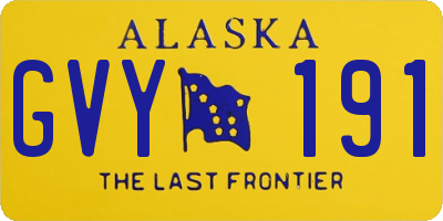 AK license plate GVY191