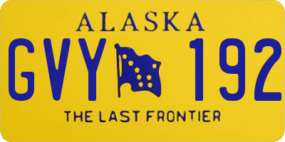 AK license plate GVY192