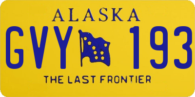 AK license plate GVY193