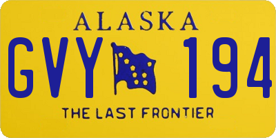 AK license plate GVY194