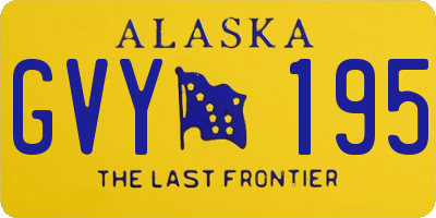 AK license plate GVY195