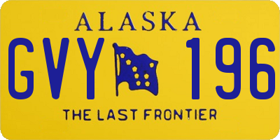 AK license plate GVY196