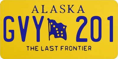 AK license plate GVY201