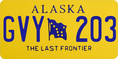 AK license plate GVY203