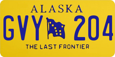 AK license plate GVY204