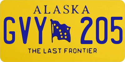 AK license plate GVY205