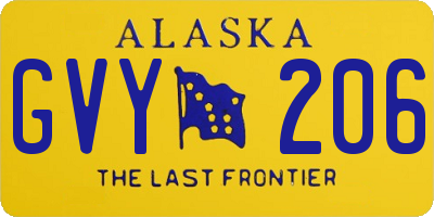 AK license plate GVY206