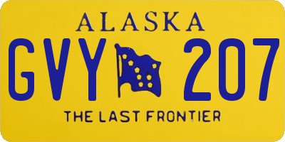 AK license plate GVY207