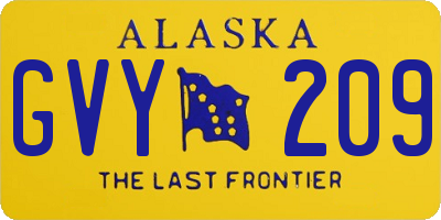 AK license plate GVY209