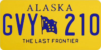 AK license plate GVY210