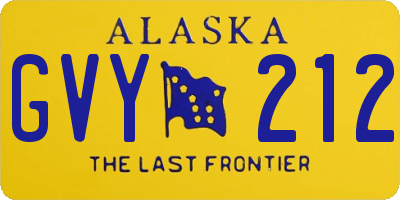 AK license plate GVY212