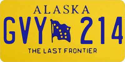 AK license plate GVY214