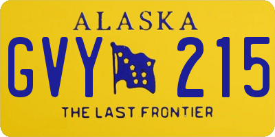 AK license plate GVY215