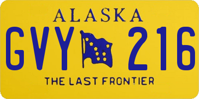 AK license plate GVY216