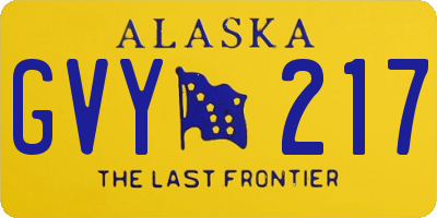 AK license plate GVY217