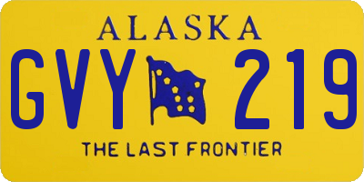 AK license plate GVY219