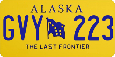 AK license plate GVY223