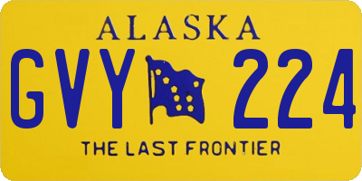 AK license plate GVY224