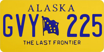 AK license plate GVY225