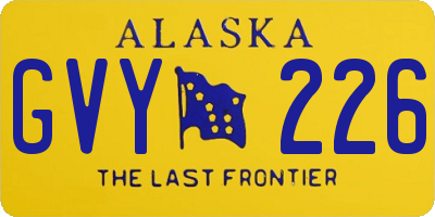 AK license plate GVY226