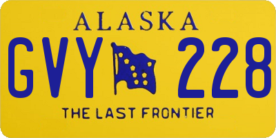 AK license plate GVY228