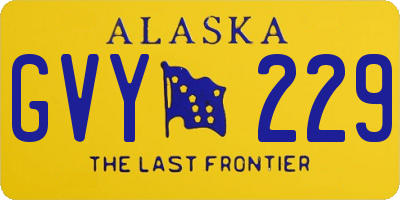 AK license plate GVY229