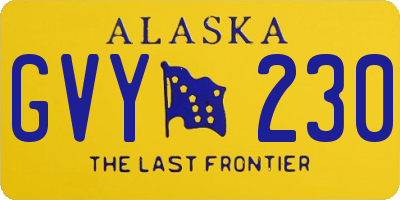 AK license plate GVY230