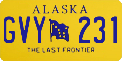 AK license plate GVY231