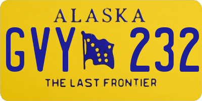 AK license plate GVY232
