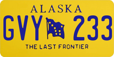 AK license plate GVY233