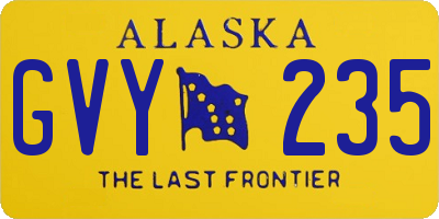 AK license plate GVY235