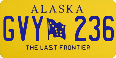 AK license plate GVY236