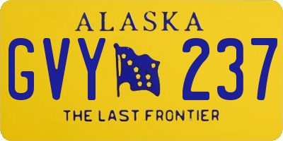 AK license plate GVY237