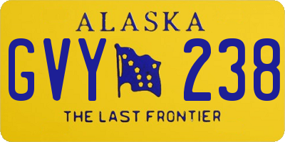 AK license plate GVY238