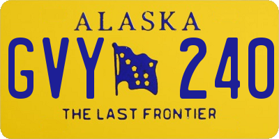 AK license plate GVY240