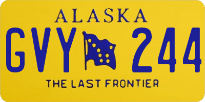 AK license plate GVY244