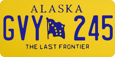 AK license plate GVY245