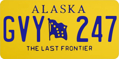 AK license plate GVY247