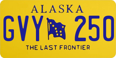 AK license plate GVY250