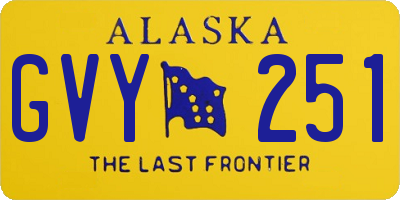 AK license plate GVY251