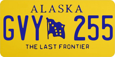 AK license plate GVY255