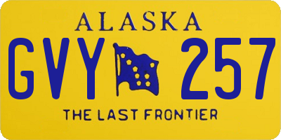 AK license plate GVY257