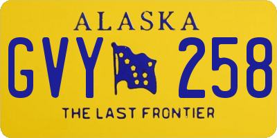 AK license plate GVY258