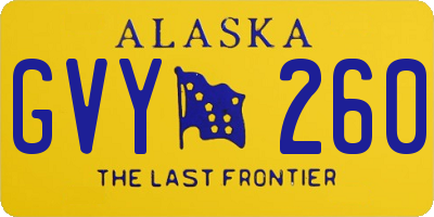 AK license plate GVY260