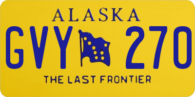 AK license plate GVY270