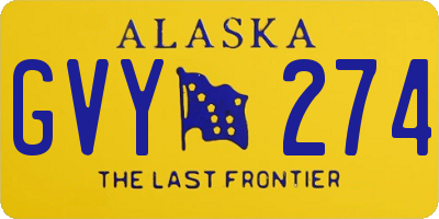 AK license plate GVY274