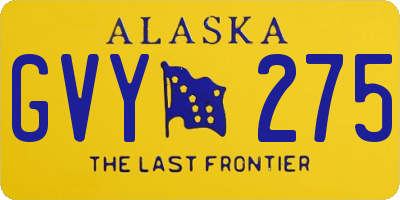 AK license plate GVY275