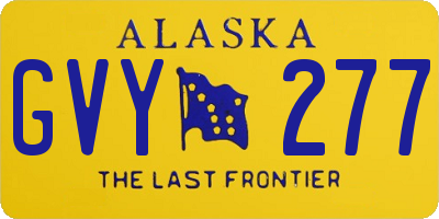 AK license plate GVY277