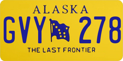 AK license plate GVY278